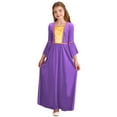 thumbnail image 1 of TiaoBug Kids Girls Medieval Renaissance Princess Costume Flared Sleeve Retro Dress Halloween Cosplay Fancy Dress Up Lavender 6, 1 of 7