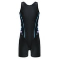 thumbnail image 1 of TiaoBug Kids Girls One Piece Swimsuit Sleeveless Monokini Swimwear Open Back Print Short Jumpsuit Blue Camouflage&Black 10, 1 of 7