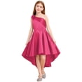thumbnail image 1 of TiaoBug Kids Girls One Shoulder Flower Girl Wedding Bridesmaid Dress Sleeveless Princess High Low Dresses Rose 12, 1 of 6
