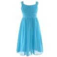 thumbnail image 1 of TiaoBug Kids Girls Pleated Chiffon Flower Dress Junior Bridesmaid Wedding Gown 4-16, 1 of 7
