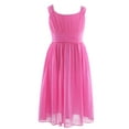 thumbnail image 1 of TiaoBug Kids Girls Pleated Chiffon Flower Dress Junior Bridesmaid Wedding Gown 4-16, 1 of 7