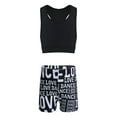 thumbnail image 1 of TiaoBug Kids Girls' Racer Back Crop Top and Love Dance Athletic Booty Shorts Set for Sports Workout Swimming, 1 of 7