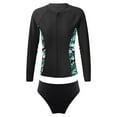 thumbnail image 1 of TiaoBug Kids Girls Rash Guard Swimsuit Sets Printed Long Sleeve Zipper Swim Tops with Briefs Seaside Bathing Suit Black 16, 1 of 7