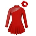 thumbnail image 1 of TiaoBug Kids Girls Rhinestone Figure Ice Roller Skating Dress with Hair Band Gymnastics Skirted Leotard Red 6, 1 of 7