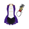 thumbnail image 1 of TiaoBug Kids Girls Ringmaster Circus Halloween Cosplay Party Costume Dance Leotard with Hat Set Purple 6, 1 of 7