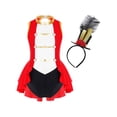 thumbnail image 1 of TiaoBug Kids Girls Ringmaster Circus Halloween Cosplay Party Costume Dance Leotard with Hat Set Red 12, 1 of 7