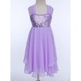 thumbnail image 1 of TiaoBug Kids Girls' Sequined Ballet Dance Gymnstics Leotard Irregular Chiffon Dress Lyrical Modern Performance Dancewear, 1 of 5
