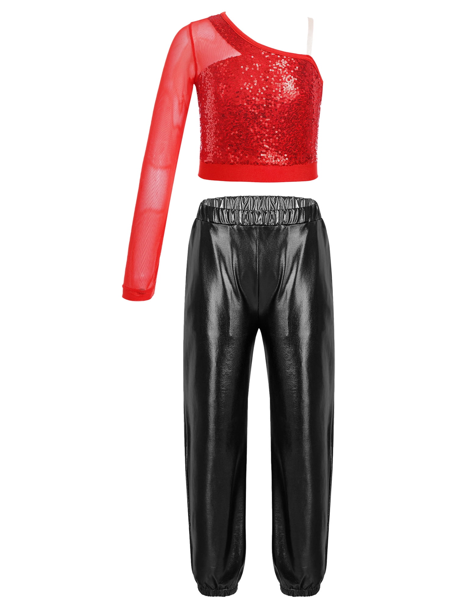 Disfraz De Jazz Para Niños, Top De Manga Larga Con Lentejuelas Y Cuello Redondo, Ropa De Hip-Hop Para Baile Callejero, Pectáculo De Cenario, DN2963 - AliExprs