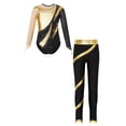 thumbnail image 1 of TiaoBug Kids Girls  Shiny Diamond Gymnastics Leotard Skating Jumpsuit with Pants Performance Costume Gold 16, 1 of 5
