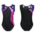 thumbnail image 1 of TiaoBug Kids Girls Shiny Metallic Stretch Gymnastics Leotard Ballet Dance Bodysuit Navy Blue&Hot Pink 6, 1 of 5