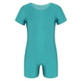 thumbnail image 1 of TiaoBug Kids Girls Short Sleeves Ballet Dance Gymnastics Leotard Solid Color Jumpsuit 4-14, 1 of 6