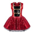 thumbnail image 1 of TiaoBug Kids Girls Sleeveless Bowtie Shiny Sequins Dress Circus Ringmaster Halloween Costume, 1 of 7