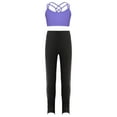 thumbnail image 1 of TiaoBug Kids Girls Sleeveless Crop Tops and Sparkly Leggings Activewear Set Yoga Gymnastics Workout Outfits Lavender 10, 1 of 5