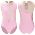 thumbnail image 1 of TiaoBug Kids Girls Sleeveless Gymnastic Leotard Shiny Diamond Mesh Patchwork Ballet Dance Bodysuit Pink 8, 1 of 6