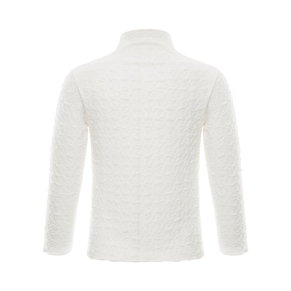 TiaoBug Kids Girls Solid Color Texture Mock Neck Thermal Underwear Basic Long Sleeve Undershirts Tops White 2-3