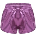 thumbnail image 1 of TiaoBug Kids Girls Sparkle Metallic Dance Shorts Gymnastics Athletic Tumbling Shorts Bottoms Activewear Pink 7-8, 1 of 5