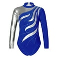 thumbnail image 1 of TiaoBug Kids Girls Sparkle Metallic Long Sleeve Gymnastics Leotard Unitard Tumbling Workout Ballet Dance Bodysuit Dancewear Royal Blue 12, 1 of 5