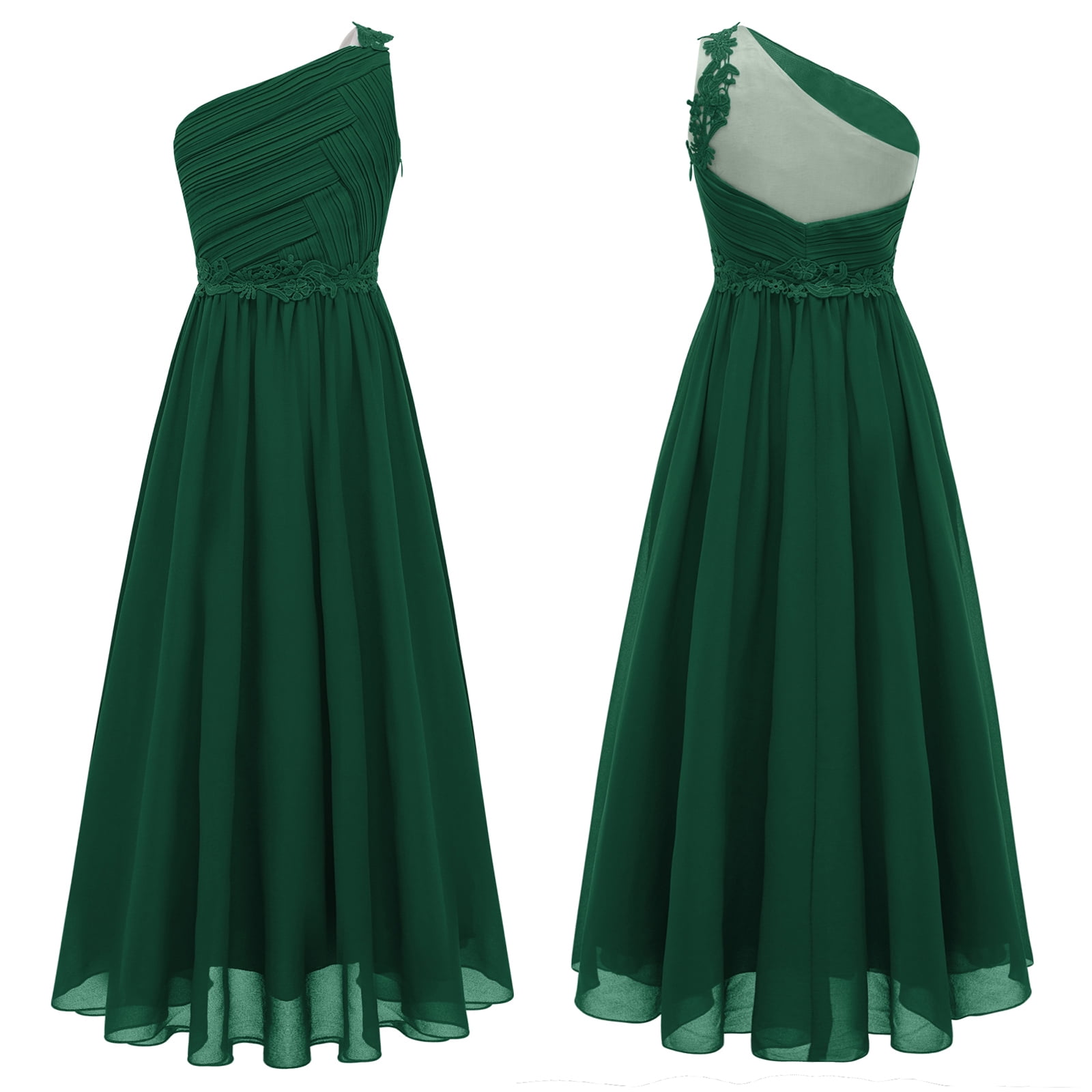 TiaoBug Kids Girls Special Occasion Dress One Shoulder Junior Bridesmaid  Wedding Dresses Green 12 - Walmart.com