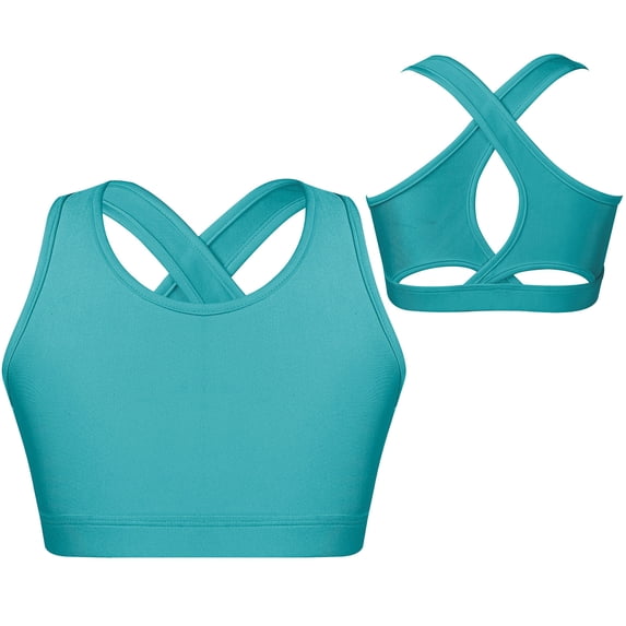 TiaoBug Kids Girls Sports Bra Sleeveless Crisscross Back Yoga Crop Top