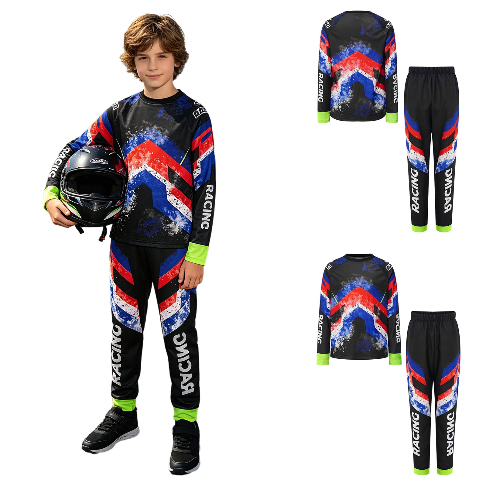 TiaoBug Kids Motorcycle Riding Jersey and Pants Youth Dirt Bike ...