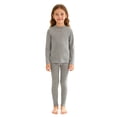 thumbnail image 1 of TiaoBug Kids Thermal Base Layer Set Boys Girls 2 Piece Thermal Long Sleeve Top with Tights Leggings Set Gray 150, 1 of 5