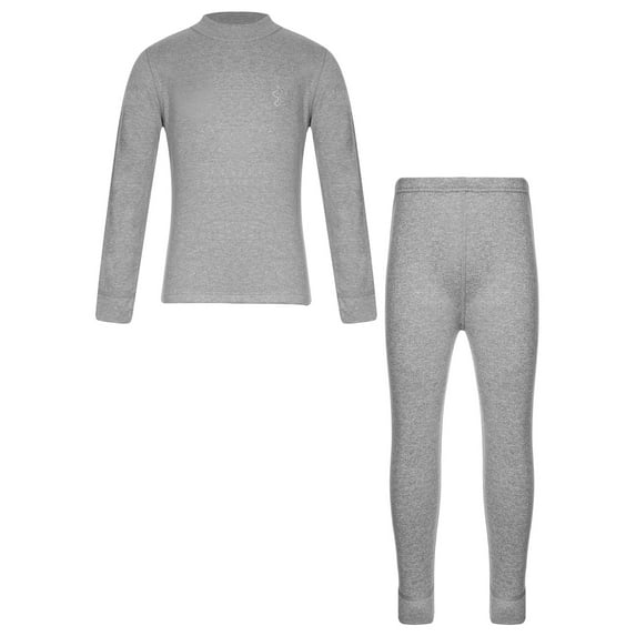TiaoBug Kids Thermal Long Johns Set Underwear Long Sleeve Tops and Pants Warm Base Layer Set Gray 11-12