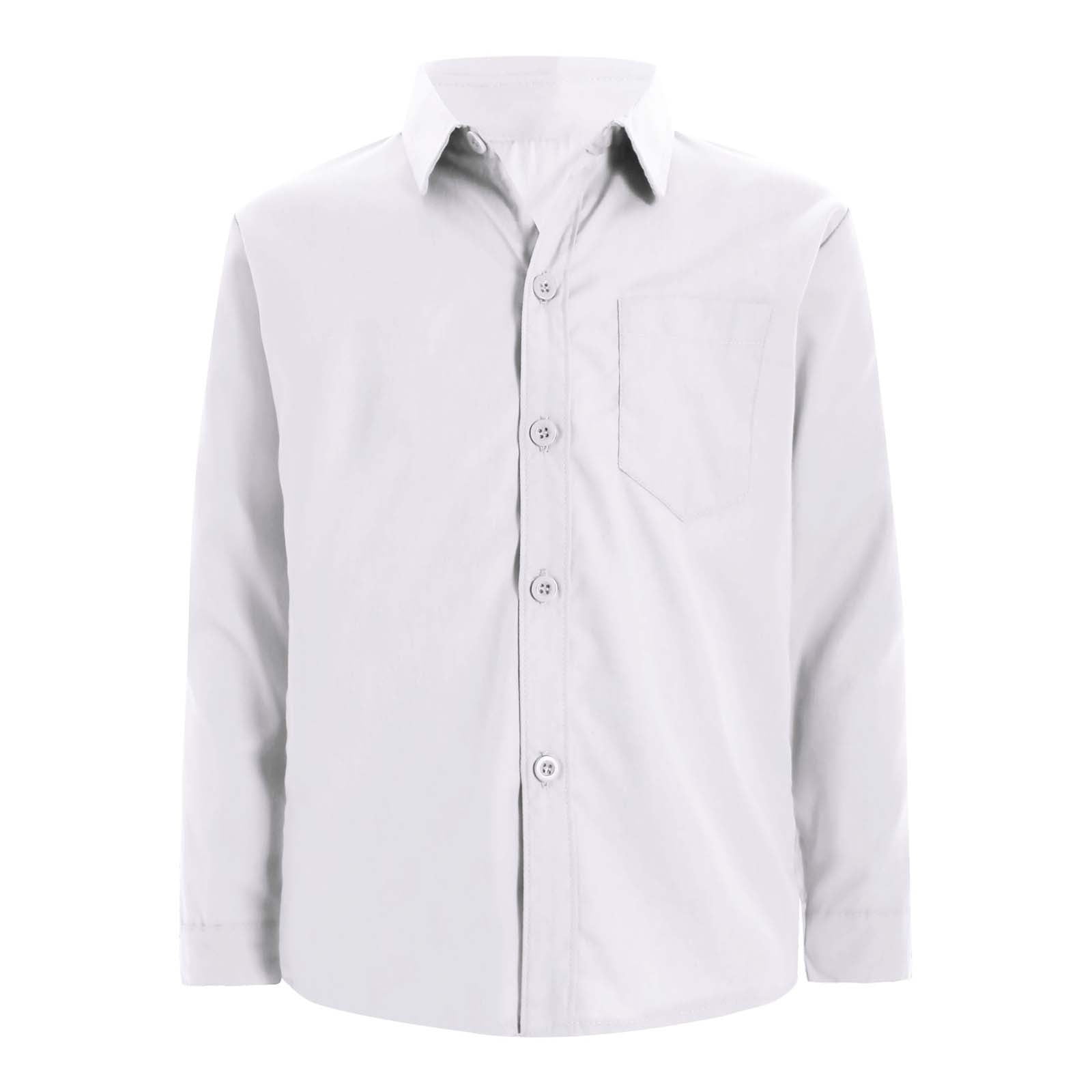 TiaoBug Little Boy's Button Down Oxford Shirt with Pocket Casual Tops ...