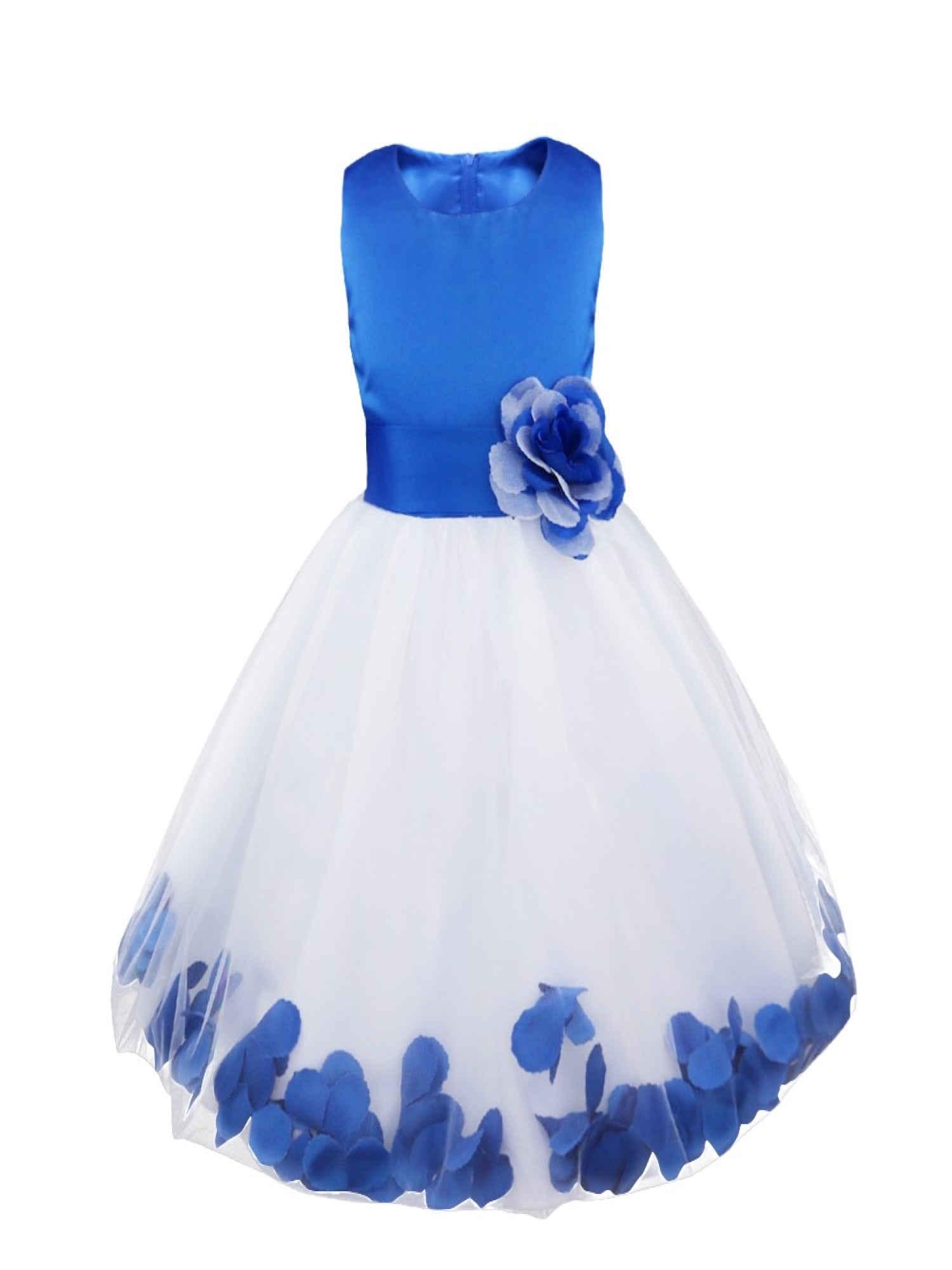 TiaoBug Girls Sleeveless Flower Bridesmaid Tulle Wedding Dress Kids Pageant Formal Ball Gown