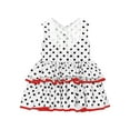 thumbnail image 1 of TiaoBug Little Girls Sleeveless Tassels Fringe V-Neck Tank Dress Princess Polka Dots Layered Tutu Party Dresses White 12-18M, 1 of 4