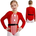 thumbnail image 1 of TiaoBug Long Sleeve Ballet Leotards for Girls Gymnastics Dancewear Christmas Elf Costume Red 6, 1 of 7