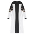 thumbnail image 1 of TiaoBug Men Color Block Clergy Church Robe Loose Fit Long Sleeve Graduation Maxi Gown Black XL, 1 of 7