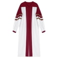 thumbnail image 1 of TiaoBug Men Color Block Clergy Church Robe Loose Fit Long Sleeve Graduation Maxi Gown Burgundy XXL, 1 of 7