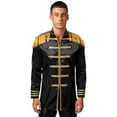 thumbnail image 1 of TiaoBug Men Halloween Sergeant Pepper Long Sleeve Satin Jacket Marching Band Rock Hippie Coat Black XXL, 1 of 5