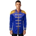 thumbnail image 1 of TiaoBug Men Halloween Sergeant Pepper Long Sleeve Satin Jacket Marching Band Rock Hippie Coat Royal Blue M, 1 of 7
