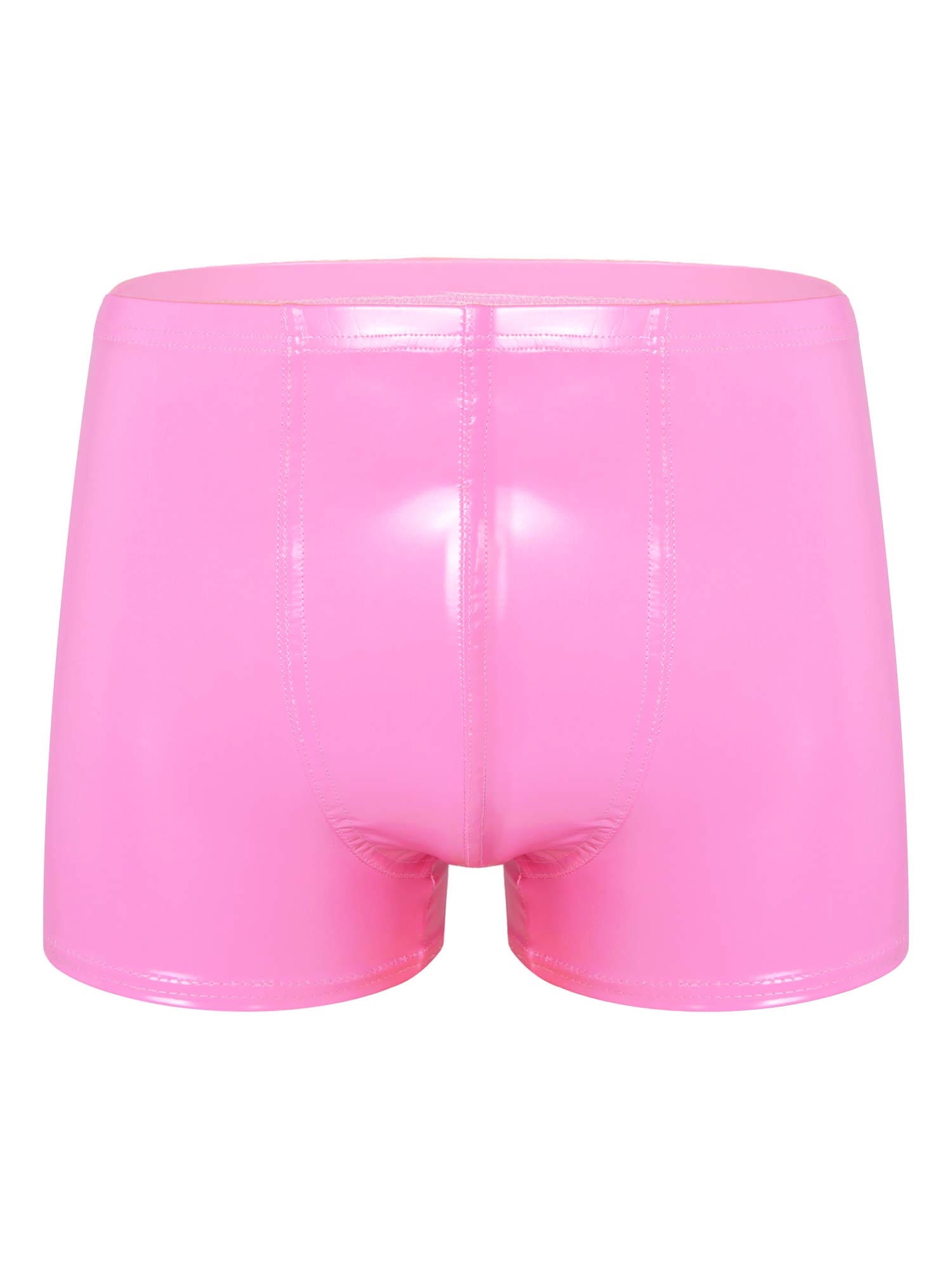Boxer Brief Uomo In Pelle Lucida - Metallic Clubwear, Asciugatura Rapida, Taglia Unica