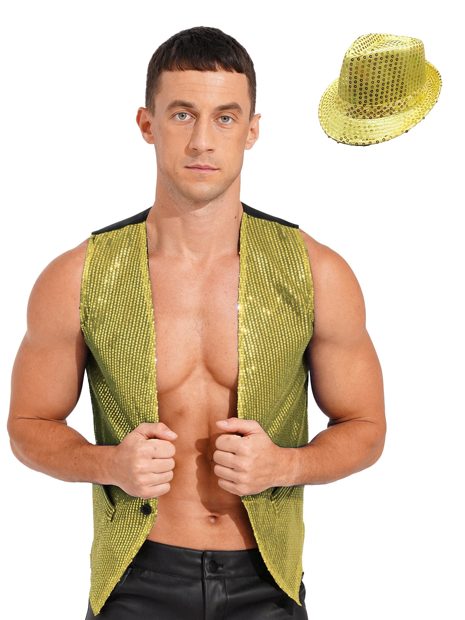 Disco Gilet Herman goud | Perfect voor herenfeestjes