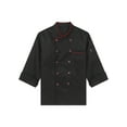 thumbnail image 1 of TiaoBug Men Women Chef Coats Unisex Premuim Chef Jacket Short Sleeve Double-Breasted Cooking Working Unifroms Black Long Sleeve L, 1 of 7