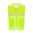 thumbnail image 1 of TiaoBug Men Women High Visibility Reflective Safety Vest Breathable Mesh Zipper Vest Work Outdoor Activities Fluorescent Yellow 175-XL, 1 of 7