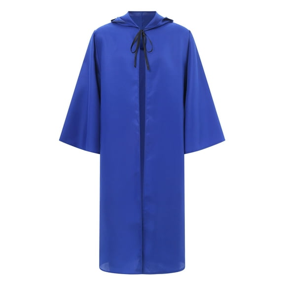 TiaoBug Men's Jedi Uniform Hooded Robe Tunic Cloak Outfit Halloween Cosplay Costume Tie String Cape Blue S
