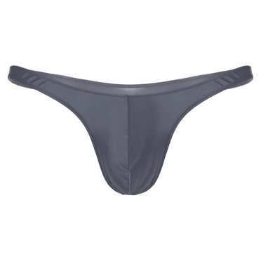 Men's Low Waist Glossy Boxer Briefs – Bulge Pouch Skinny Underwear (Nylon/Spandex)