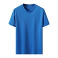 thumbnail image 1 of TiaoBug Men's Quick Dry Athletic T-Shirt Plain Short Sleeve Gym Sports Running Tees Tops Blue XL, 1 of 3