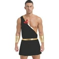 thumbnail image 1 of TiaoBug Men's Valentine's Day Costume Halloween Party Cosplay Dress Up Suit One Shoulder Romper Black 3XL, 1 of 7