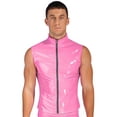 thumbnail image 1 of TiaoBug Men's Wet Look Tank Tops Zipper Sleeveless Vest Faux Leather Stand Collar Jacket Clubwear Pink 4XL, 1 of 7