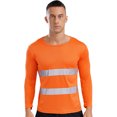 thumbnail image 1 of TiaoBug Mens High Visibility Safety T-Shirt Reflective Construction Work Shirt with Reflective Strips Orange L, 1 of 7