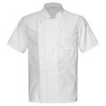 TiaoBug Mens Solid Button Chef Coat Stand Collar Work Uniform Shirt
