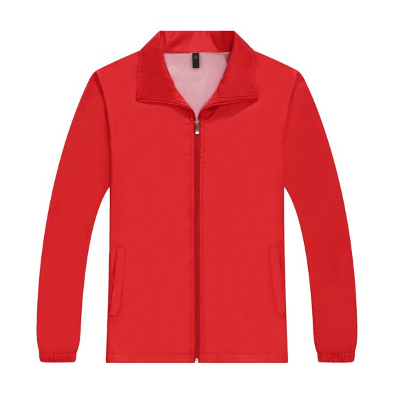 TiaoBug Mens Windproof Jacket Cycling Hiking Running Lightweight Jacket Windbreaker with Pockets Red 4XL