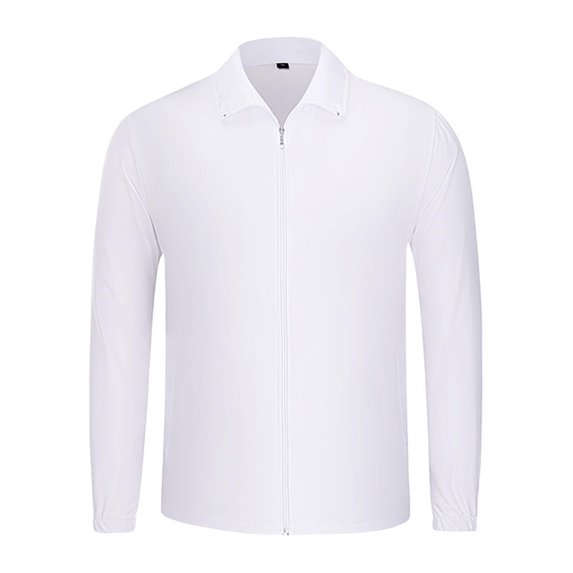 TiaoBug Mens Windproof Jacket Cycling Hiking Running Lightweight Jacket Windbreaker with Pockets White L