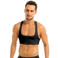 thumbnail image 1 of TiaoBug Mens Y-Back Half Tank Top Sleeveless Racerback Crop Vest Tee Shirts M-XXL, 1 of 7