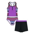 thumbnail image 1 of TiaoBug Nimiya Kids Girls 3Pcs Tankini Swimwear Outfit Hawaiian Print Tank Top Swim Shorts Briefs Swimsuit, 1 of 7