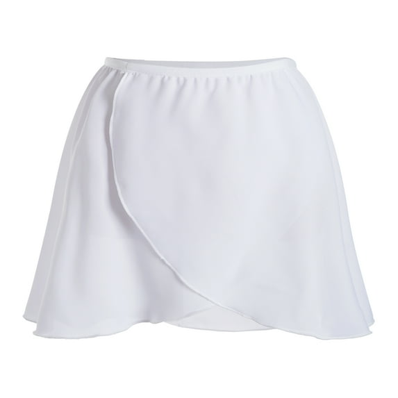 TiaoBug Pull On Dance Skirts for Girls Elastic Waistband Ballet Skirt Gymnastics Dancewear White 10-14